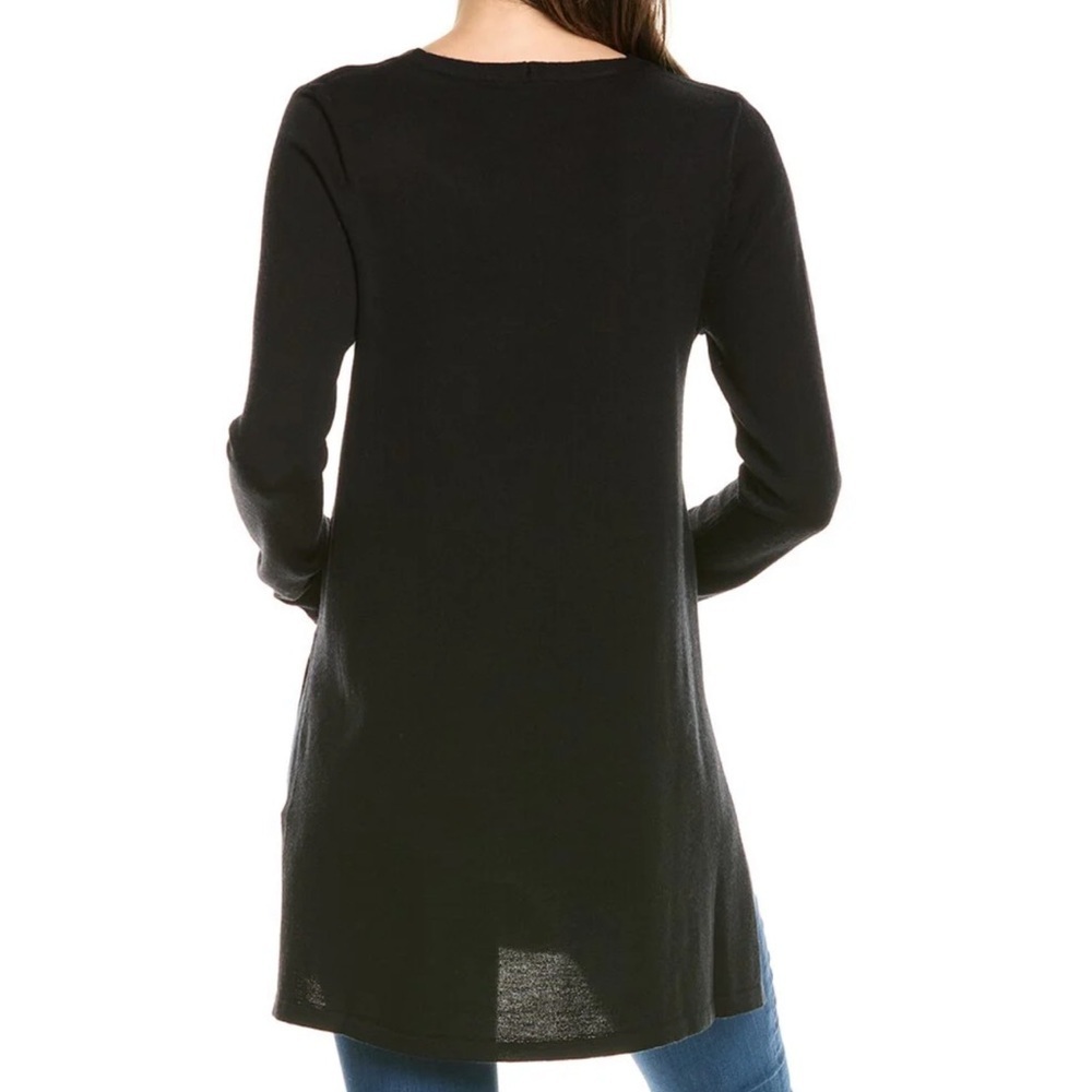 EILEEN FISHER V-Neck Wool Tunic Dress in black size small - Picture 2 of 11